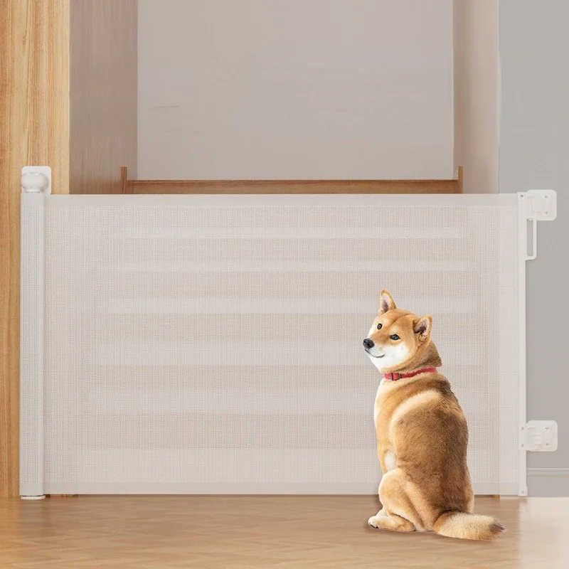 

Dog Fence Non Perforated Protective Fence for Indoor Staircase Openings with Retractable Door Railing