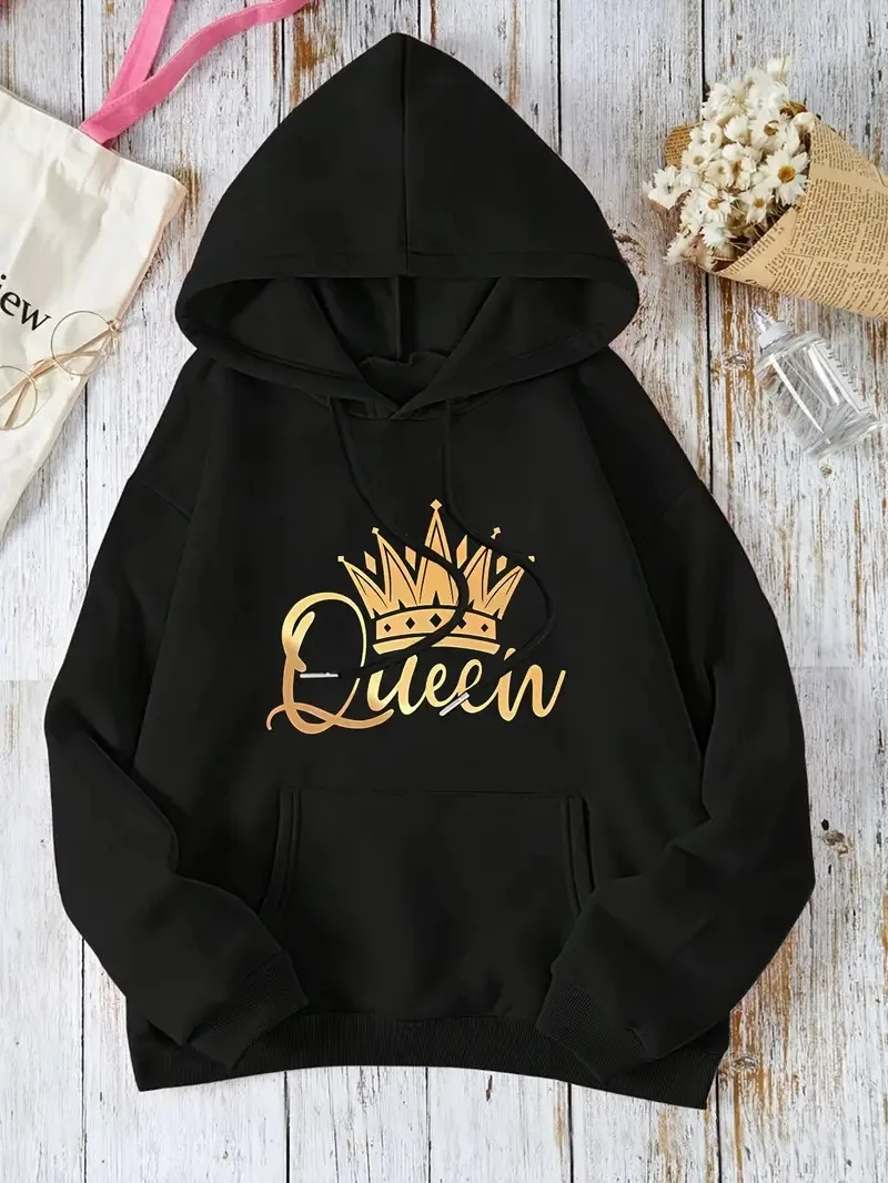 

Cartoon Letter Graphic Printing Autumn and Winter Cotton Hoodie for Men and Women Outdoor Street Sports Training Brand Trendy