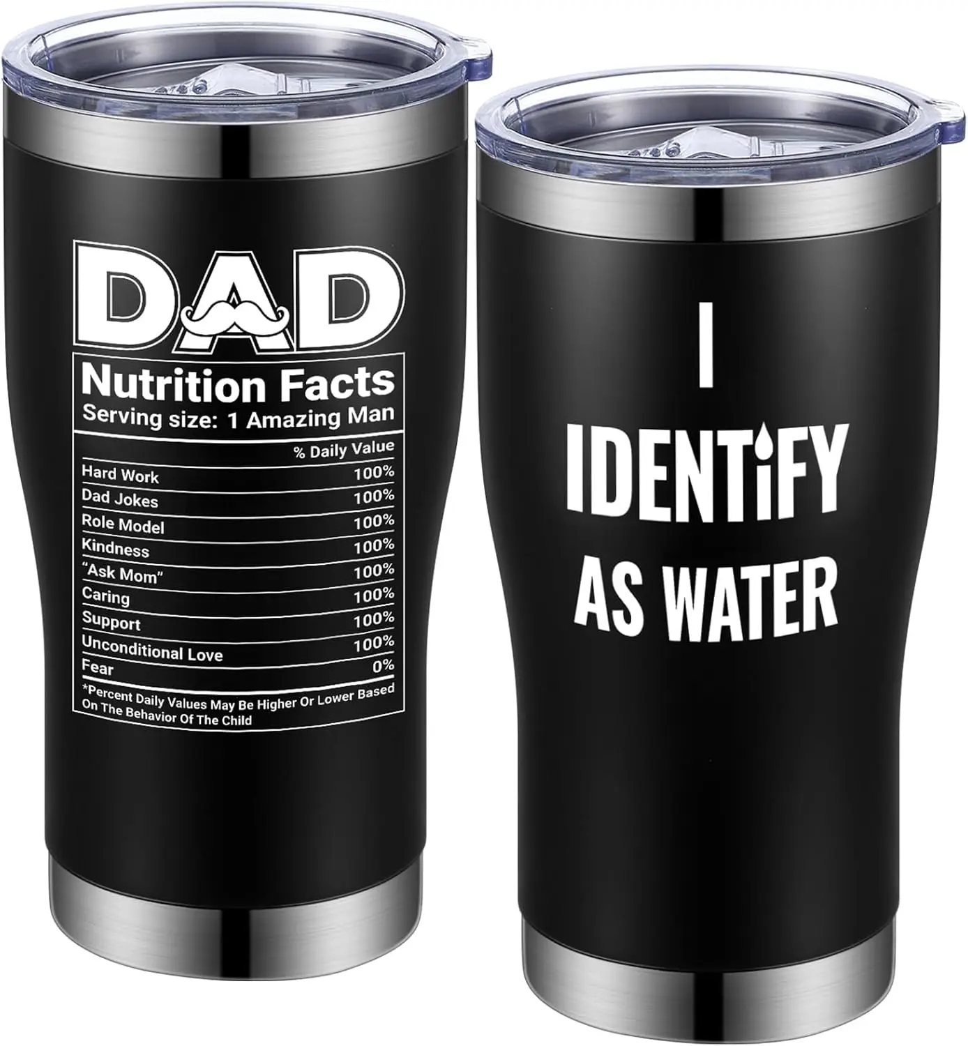 

Fathers Day Gift for Dad 20 oz I Identify as Water Tumbler Aesthetic Stainless Steel Insulated Tumblers with Lid Birthday Gift f