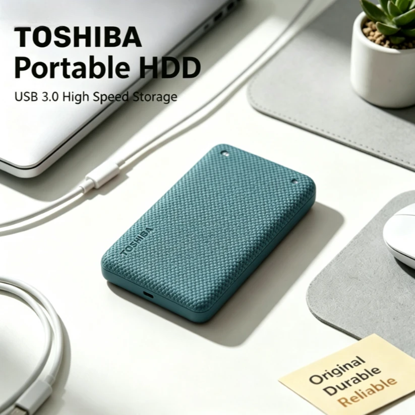Original Toshiba V10 Green Portable External Hard Drive USB3.0 Mobile HDD Storage Disk for Laptop Desktop PC File Data Backup