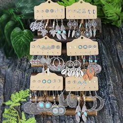 36 Pair Earrings Stud Combination Set for Women Geometric Boho Jewelry Comfortable to Wear Lightweight Gifts for Family/Friends