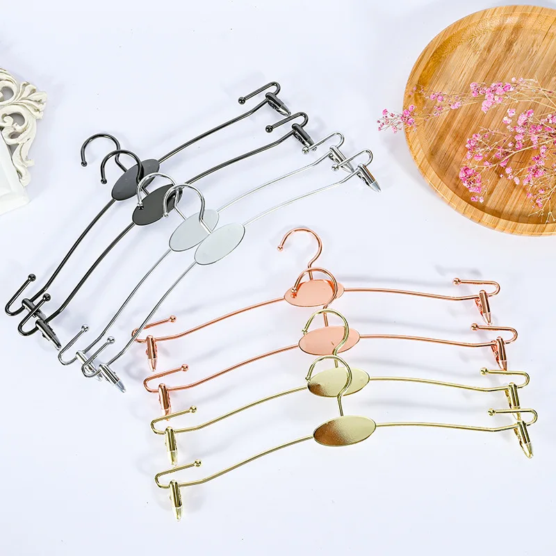 

10PC Metal Gold Hanger for Underwear Bra Clothespin Panties Clip Hangers Non-slip Clothes Drying Rack Wardrobe Storage Organizer