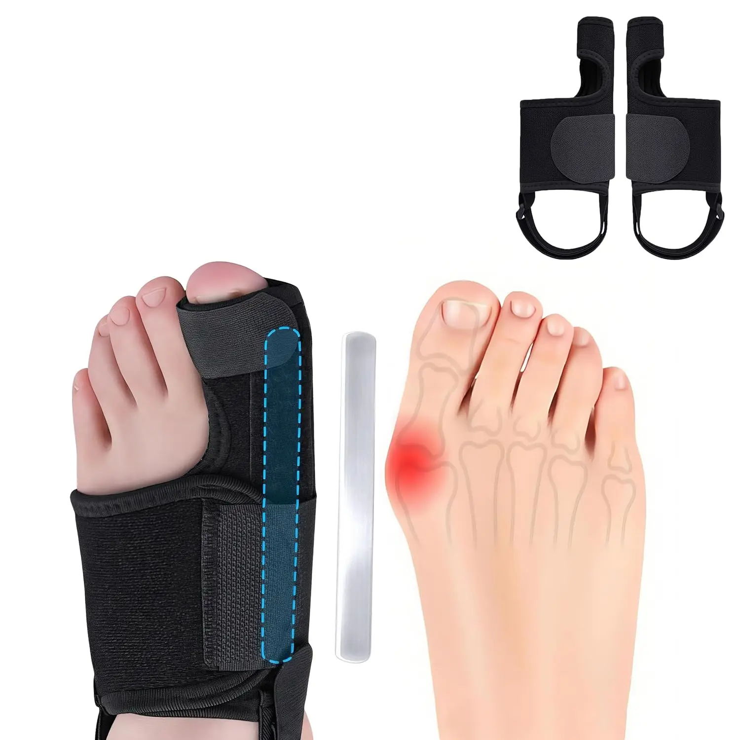 

Bunion Brace: Adjustable Toe Straightener with Professional Correction - Breathable Orthopedic Sleeve for Hallux Valgus Relief