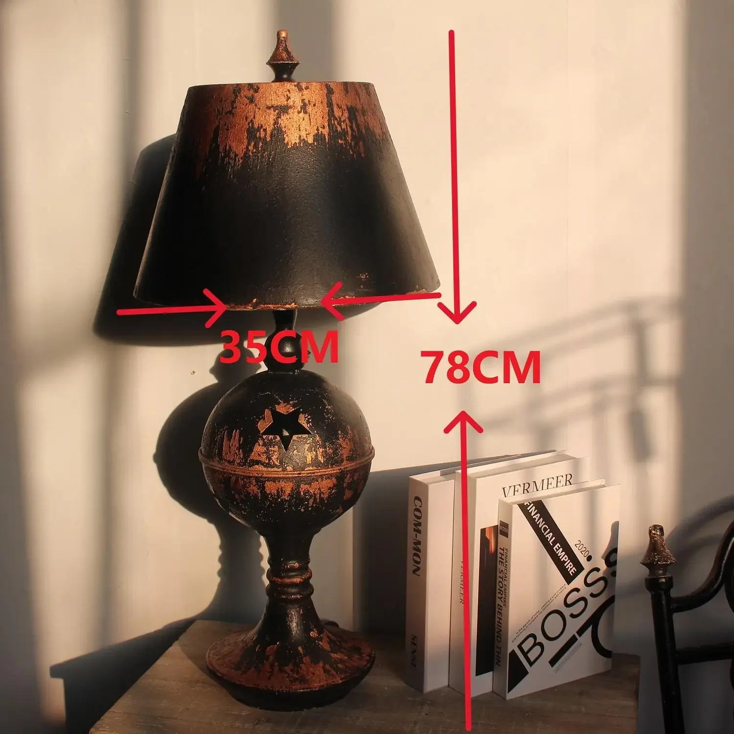 American retro wrought iron desk lamp living room bedroom study coffee shop handicraft table standing lamp decoration