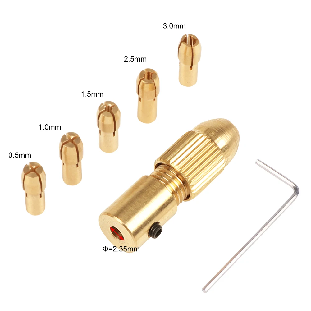 미니 드릴 척 Adapte 7Pcs 0.5-3mm(Inner2mm-2.35mm) 소형 전기 드릴 비트 콜레트 마이크로 트위스트 척 목공 도구 키트