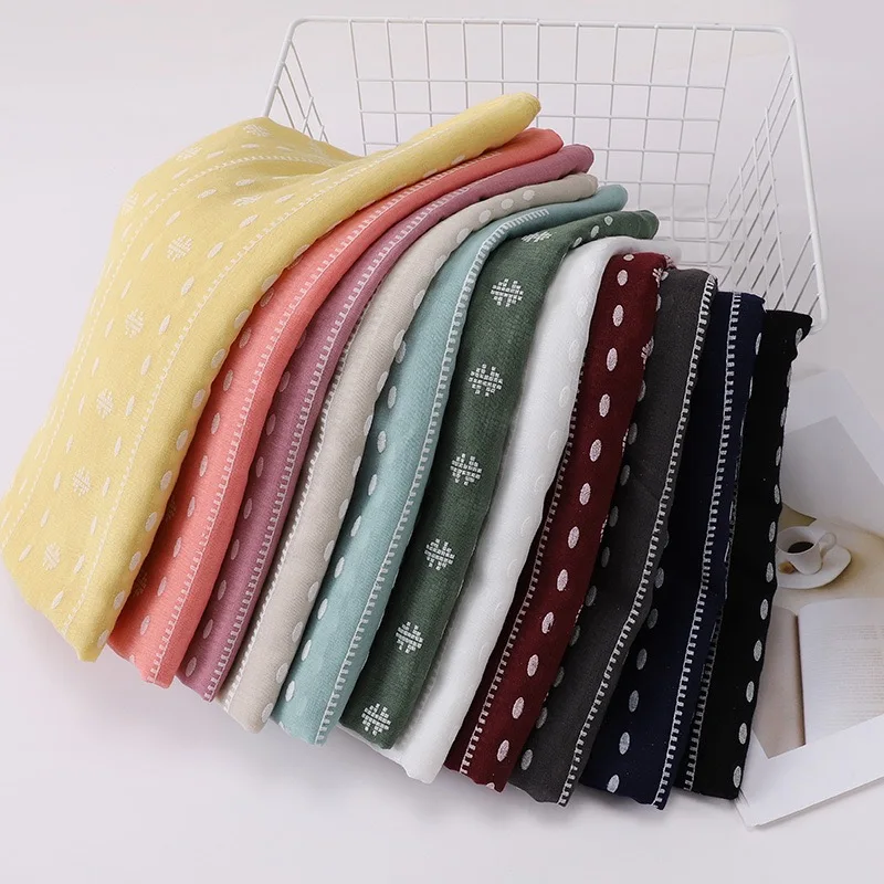 2025 schlichte geometrische Blumenschaum-Viskose-Tücher Schal Dame hochwertige Wrap Strand Pashmina Stola Bufandas muslimischen Hijab 180 * 90 cm