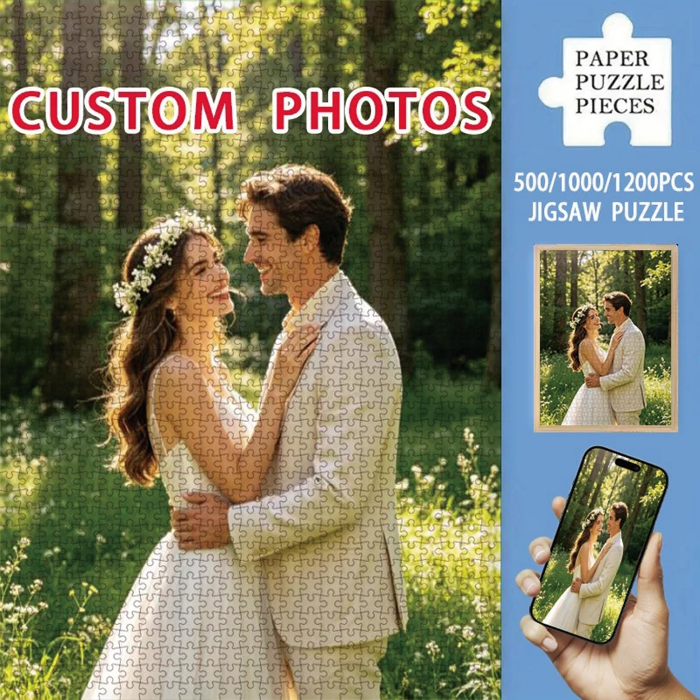 35/300/500/1003pcs Personalized Custom Photo Puzzle Couple Photos Personalized Puzzle Memento For Special Occasions Room