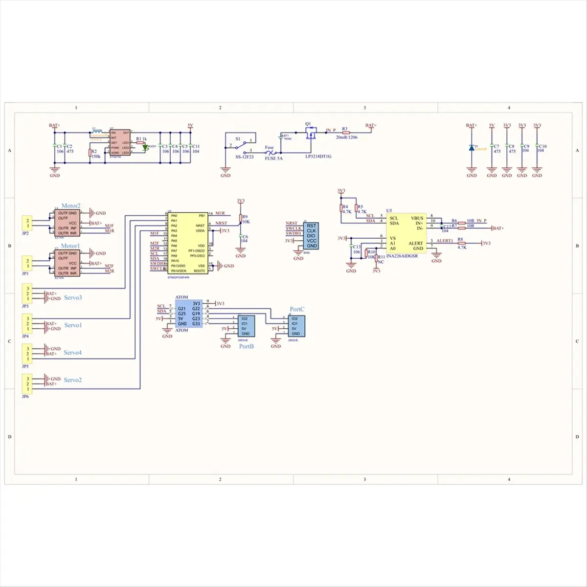For Motion Base V1.1 Servo and DC Motor Drive Base for ATOM Main Control Series for Atom Series Controllers