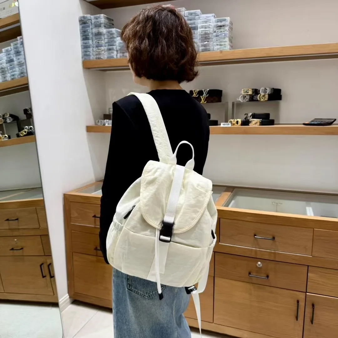 

New Womens Lightweight Nylon Drawstring Backpack Large Capacity Casual Travel Backpack for Girls Students
