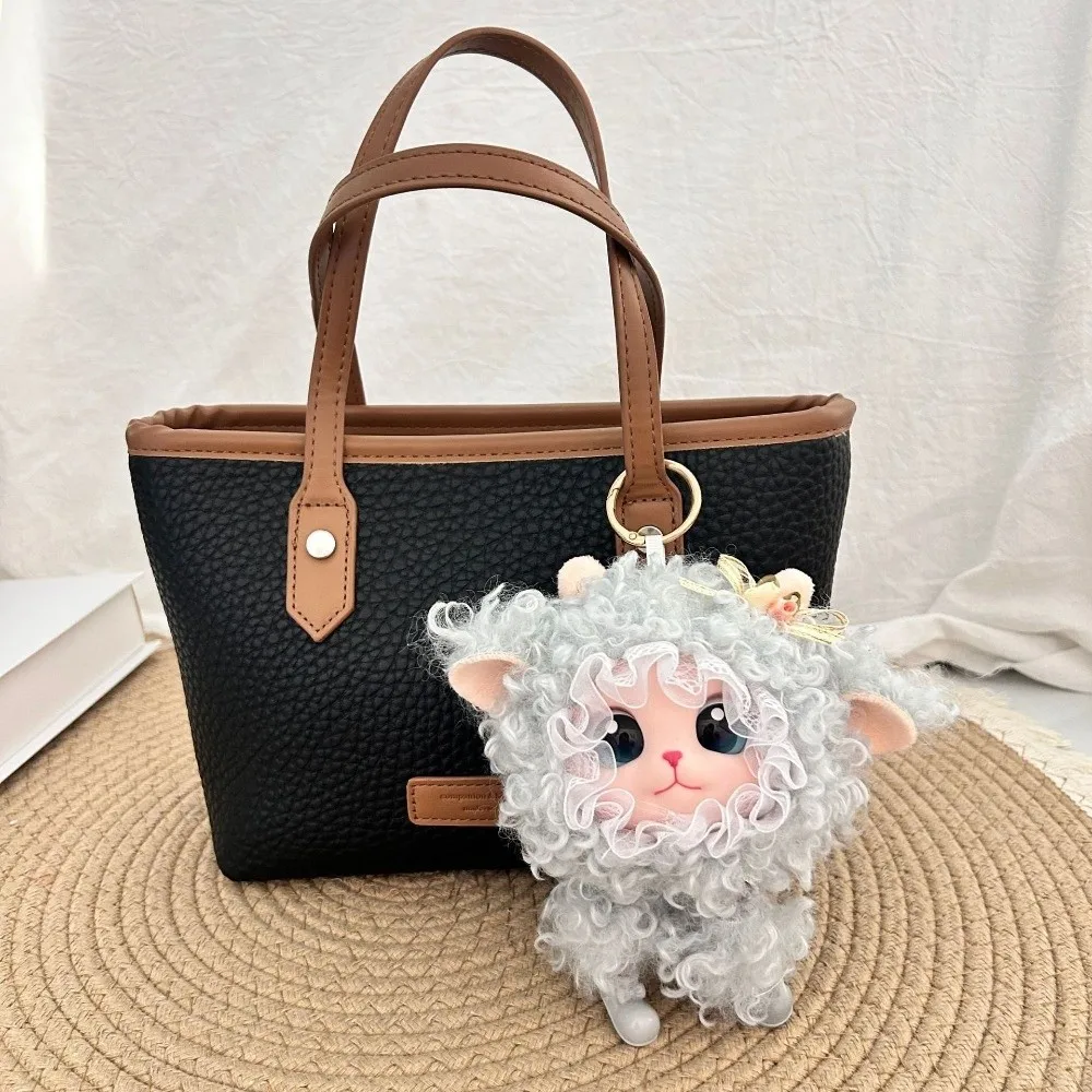 Lolita Curly Hair Sheep Plush Keychain Bag Hanging Kawaii Lamb Doll Pendant Ornaments Decorations Car Key Ring