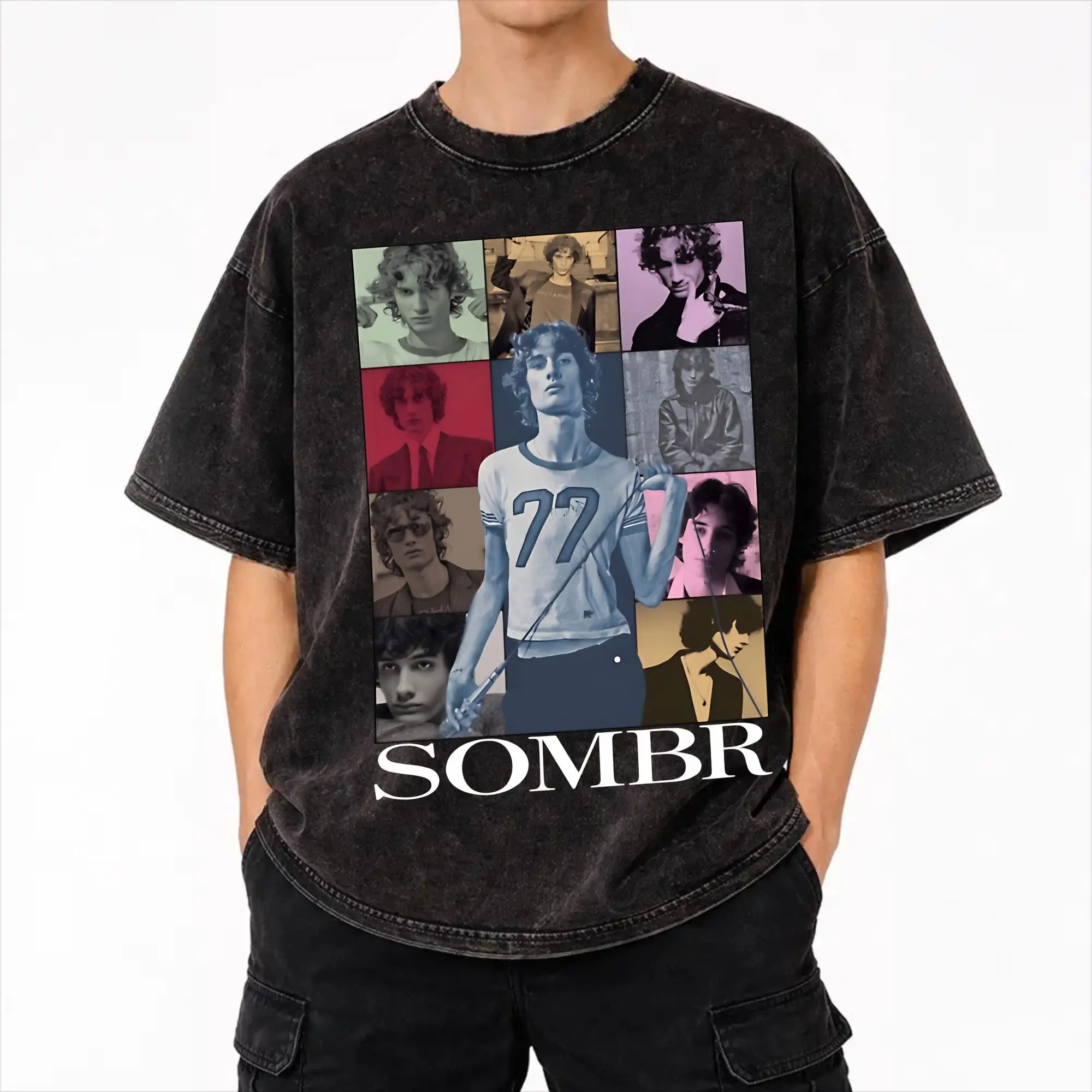 Sombr Youare The Reason World Tour 2026-2027 Apparel Washed T Shirt for Men Women Streetwear Hip Hop T-Shirt Summer  Tees Cotton