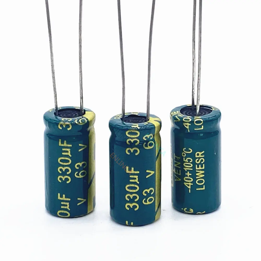 20pcs/lot BC04 high frequency low impedance 63v 330UF aluminum electrolytic capacitor size 10*20 330UF 20%