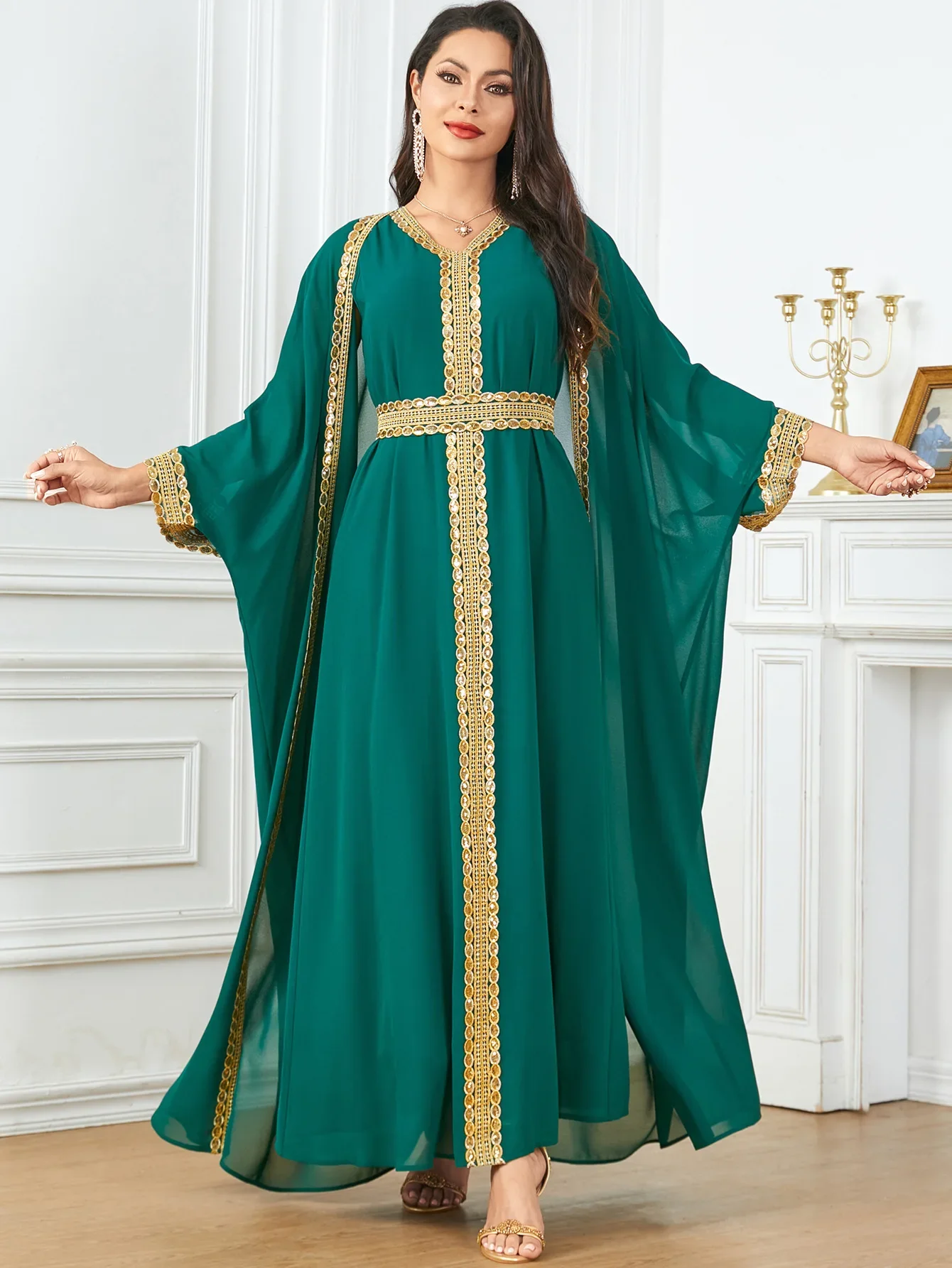 Eid abito da festa musulmano per donna Ramadan Abaya Set da 2 pezzi cintura lunga accappatoio marocco Kaftan Vestidos Largos Dubai Jalabiya 2024