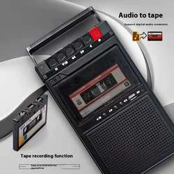 Portable USB to Cassette Tape Recorder Cassette Tape Deck with Built-in Microphone Bluetooth Speakers Multi-function Player