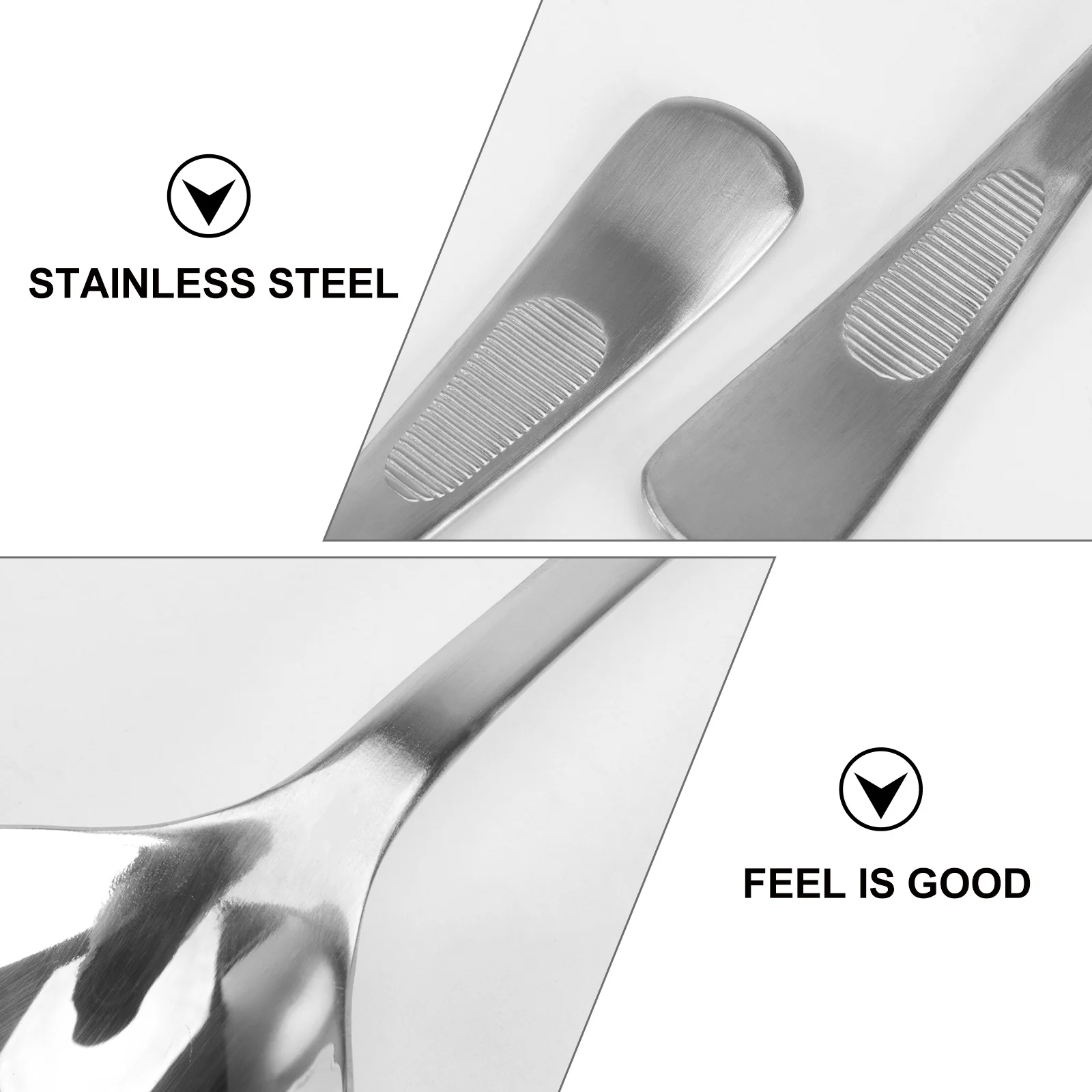 

2pcs Stainless Steel Seasoning Scoops Smooth Heat Resistant Handle For Sauce Oil Spice Measurement Kitchen