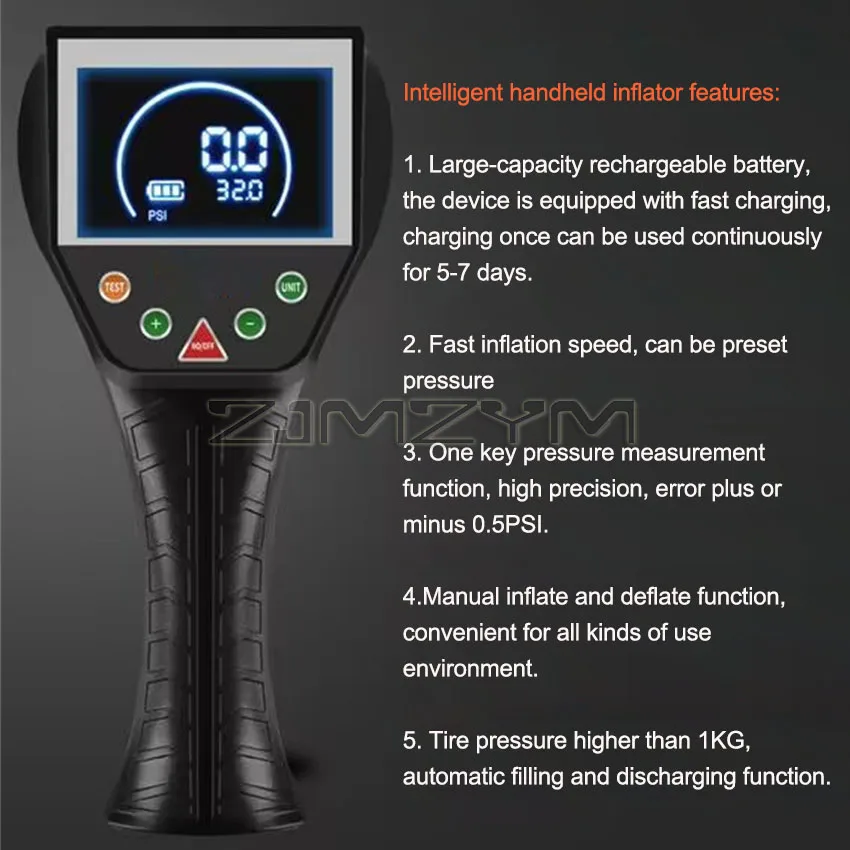 Handheld Digital Tyre Pressure Gauge Automatic tyre infaltor inflation gun air gauge handheld automatic tire shop inflation gun