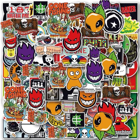 10/30/50/100pcs Street Style Logo Stickers Aesthetic Graffiti Skateboard Laptop Motorcycle Helmet Kids Cool Sticker Toys Decals