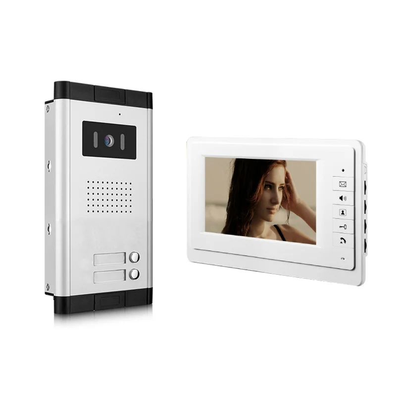 

SmartYIBA 2 Units Video Intercom 7" Building Video Door Phone Hands-free Visual Intercom Entry Security Doorbell System Kit