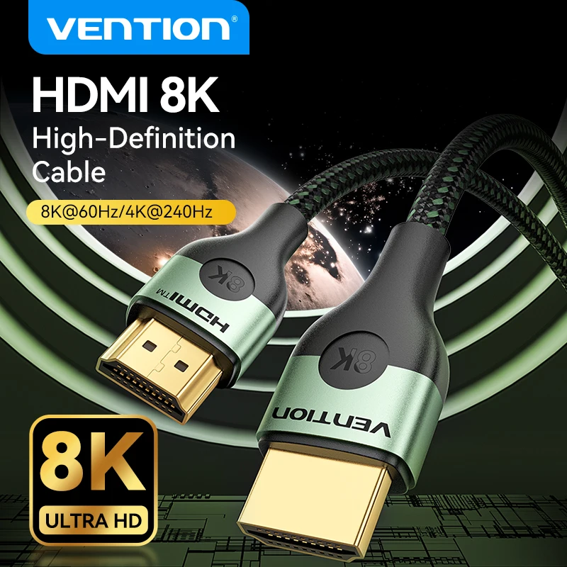 Vention HDMI 2.1 Cable 8K/60Hz 4K/120Hz for PS5 Xiaomi TV Box High Speed Certified 8K@60Hz Cable 48Gbps HDMI-Compatible Cable