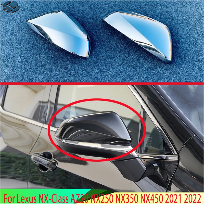 For Lexus NX-Class AZ20 NX250 NX350 NX450 2021 2022 ABS Chrome Door Side Mirror Cover Trim Rear View Cap Overlay Molding Garnish