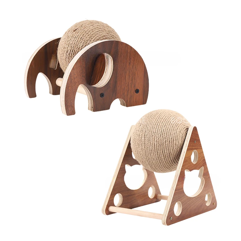 

3-sizes New Wooden Cat Toy Interactive Sisal Rope Ball Pet Grinding Scratching Cat Scratcher pad climbing frame cat tree tower