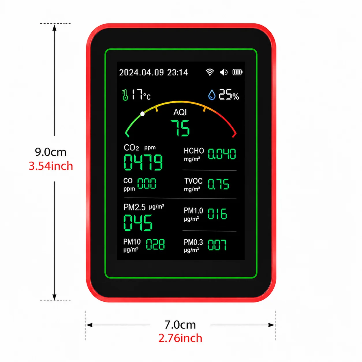RCXAZ 15-in-1 Smart WiFi Air Q - огляд і ціна Air Quality Monitor Co2 Pm2.5 Tvoc