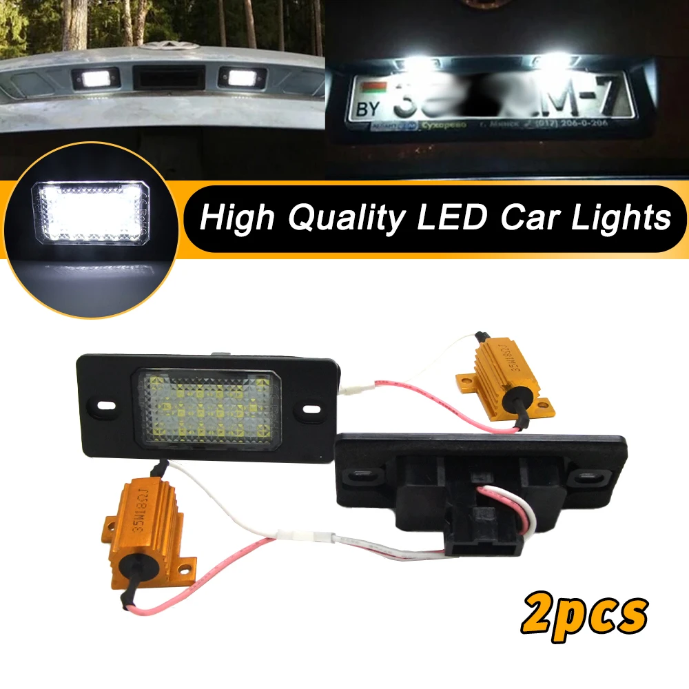 

2pcs LED Number License Plate Light Lamp Error Free 1J5943021D 1J5943021A for VW Golf 5 5D Tourning For Porsche Cayenne