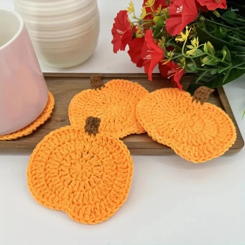 

Table Mats 3pcs Hand-Hooked - Perfect For Thanksgiving And Halloween Decorations