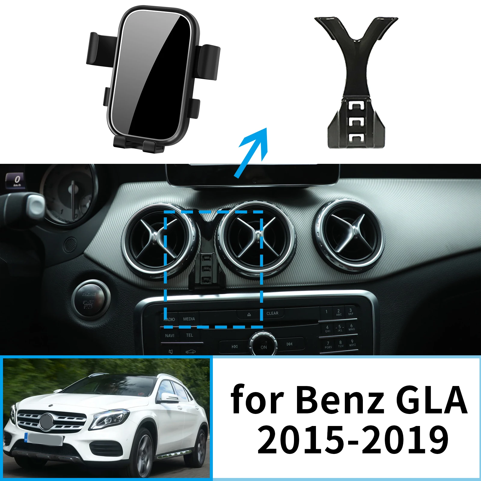 

Car Mobile Phone Holder for Mercedes Benz GLA X156 CLA 2015~ 2019 Navigation Stand Auto GPS Bracket Accessories