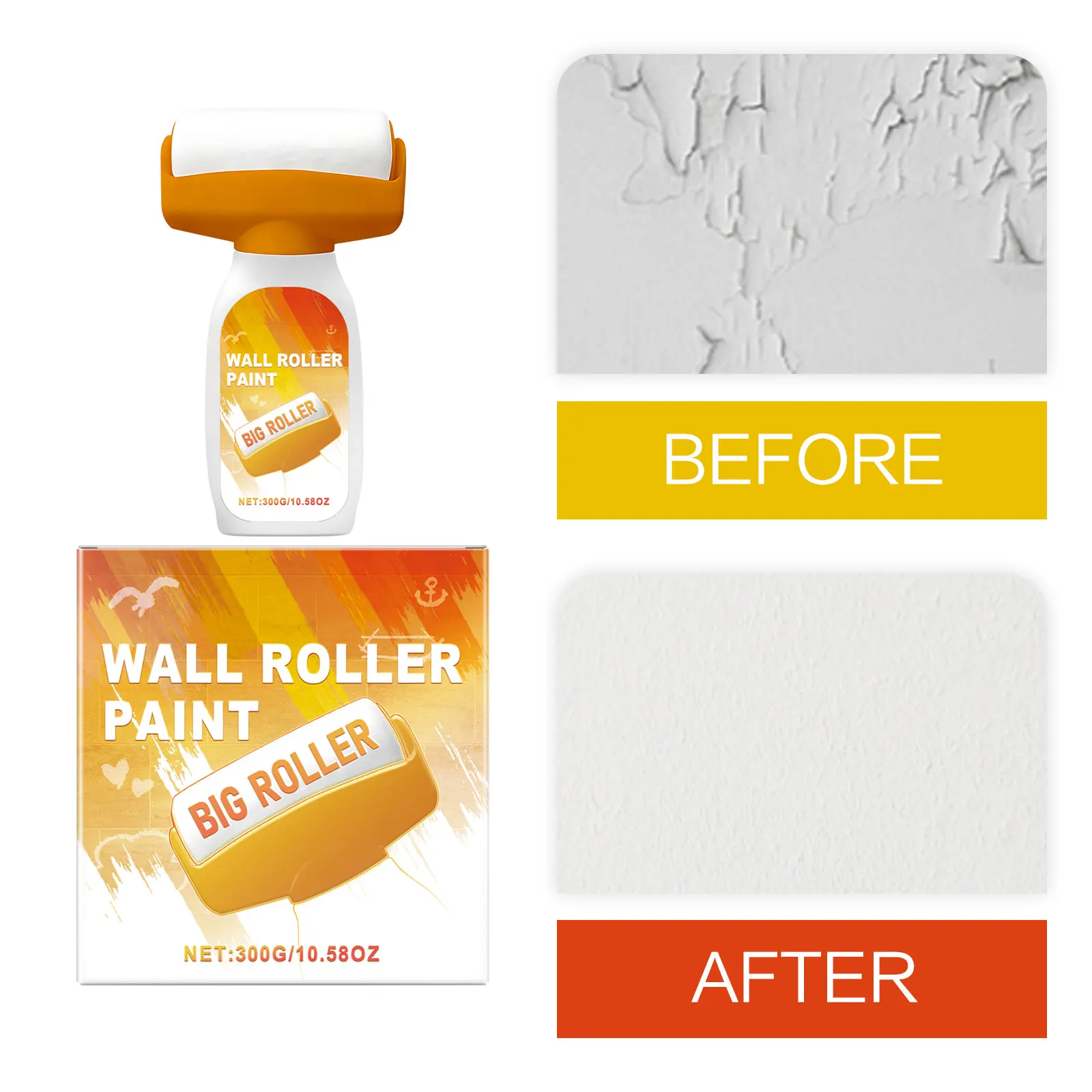 White Latex Paint Wall Clean Repair Water Based Latex Paint Wall Peeling Graffiti Repair Drywall Hole Filler Paint Roller Brush