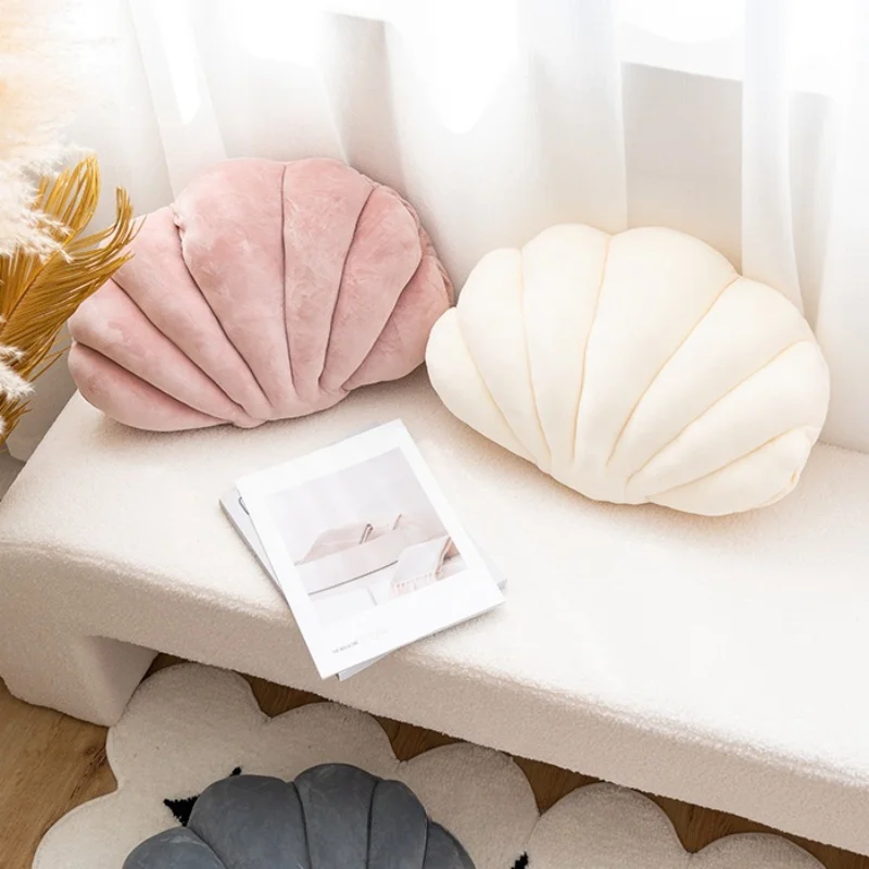 Aesthetic Clam Plush Cushion Nordic Shuck Plush Pillow Creative Sofa Shell Decorative Stuffed Pillow Office Chair Back Cushion