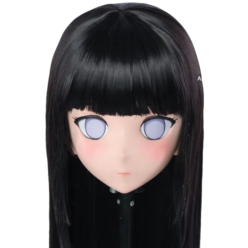 (LiLi Mask-122) Sweet Girl BJD Resin Full Head Mask Custom Cosplay Japan Cross Dressing Lolita Anime Silicone Kigurumi Mask