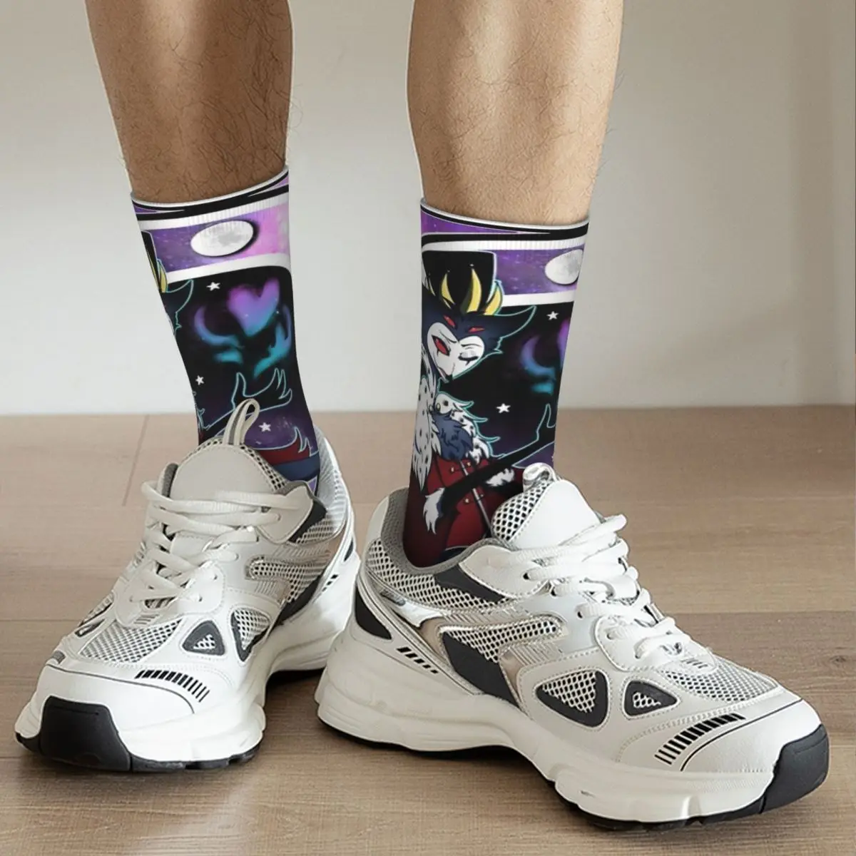 جوارب Helluva Boss من البوليستر للرجال والنساء ، جوارب كرتونية سعيدة مضحكة ، هدايا جديدة ، الربيع ، الصيف ، الخريف #4