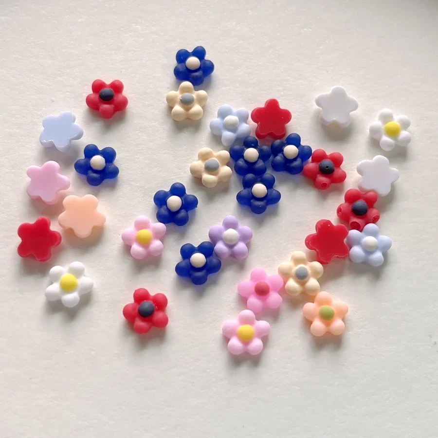 100pcs 7mm mini egg Flower Resin Trim Flat back Scrapbook diy jewelry embellishments Nail art design