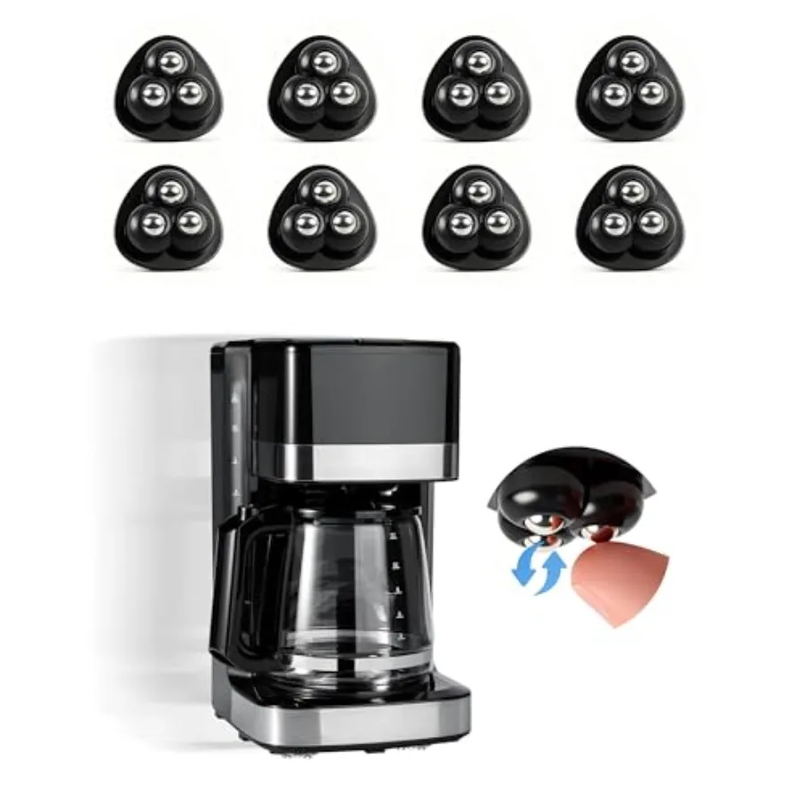8 Pcs Appliance Caster - 360° Swivel Mini Ball Appliance Slider for Kitchen Appliances, Sticky Universal Wheels for Air Fryer,