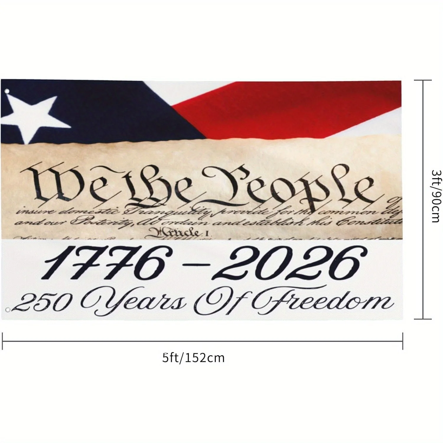 

250 Years of Freedom American Flag 3x5 Ft,250th Anniversary USA 1776-2026, Patriotic Eagle Design Banner For Decoration
