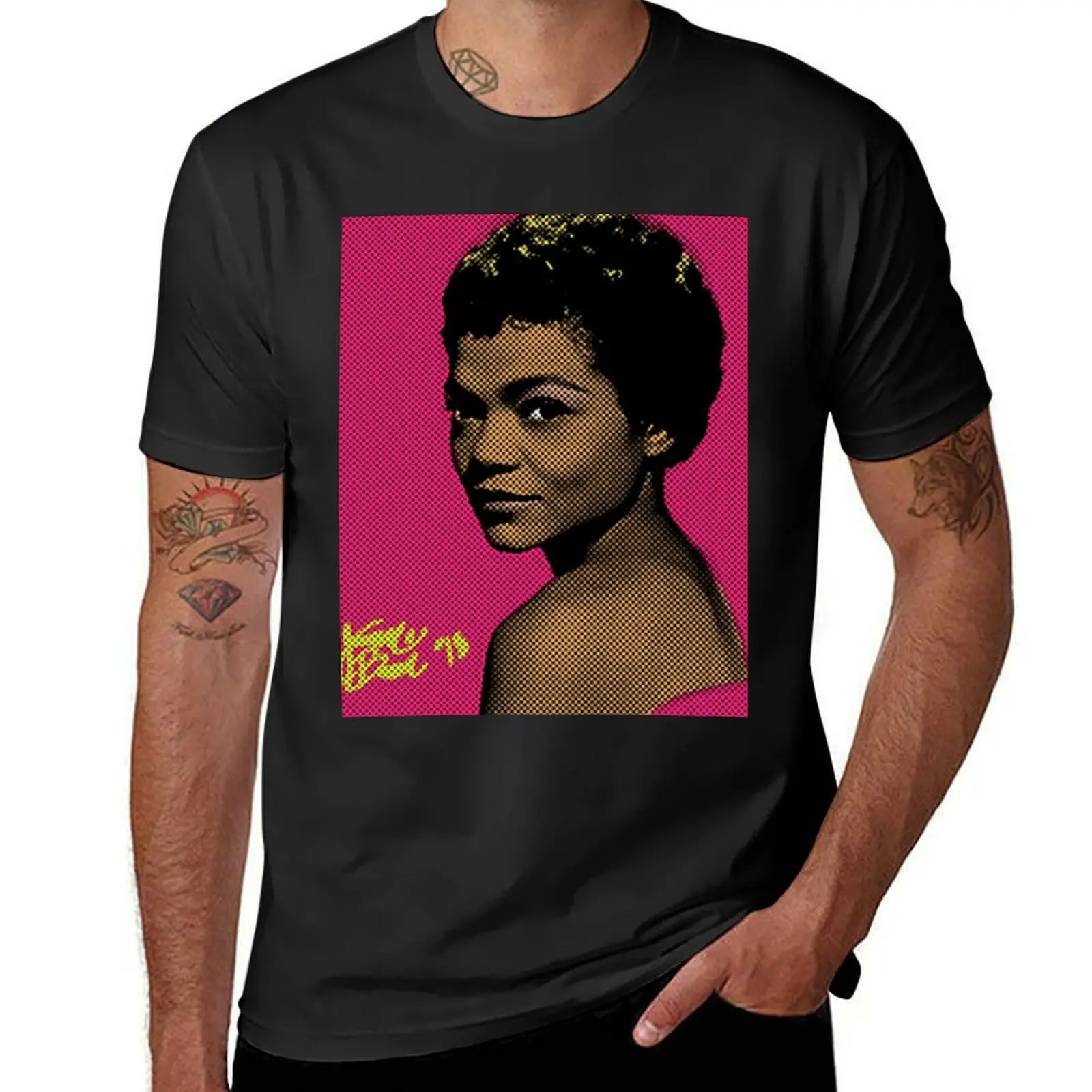 Eartha Kitt Pop Art By JTRAFL T-Shirt summer tops summer clothes oversizeds graphics fruit of the loom mens t shirts