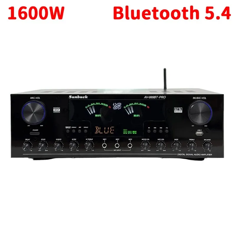 

New 7-channel large Bluetooth 5.4 amplifier home DSP anti-howling one-click original sound fiber coaxial U disk