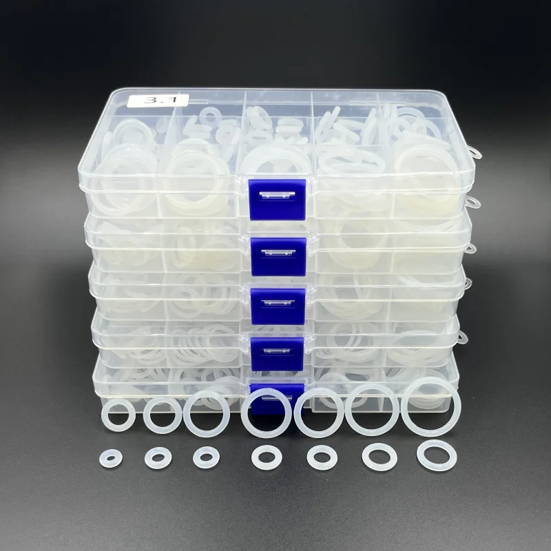 CS 1,5/2,0/2,4/3,1 mm VMQ O-Ring-Dichtungen, Silikon-O-Ring, hohe Temperatur, wasserdichte Unterlegscheibe, isolieren, weißes O-Ring-Set – Detail 7