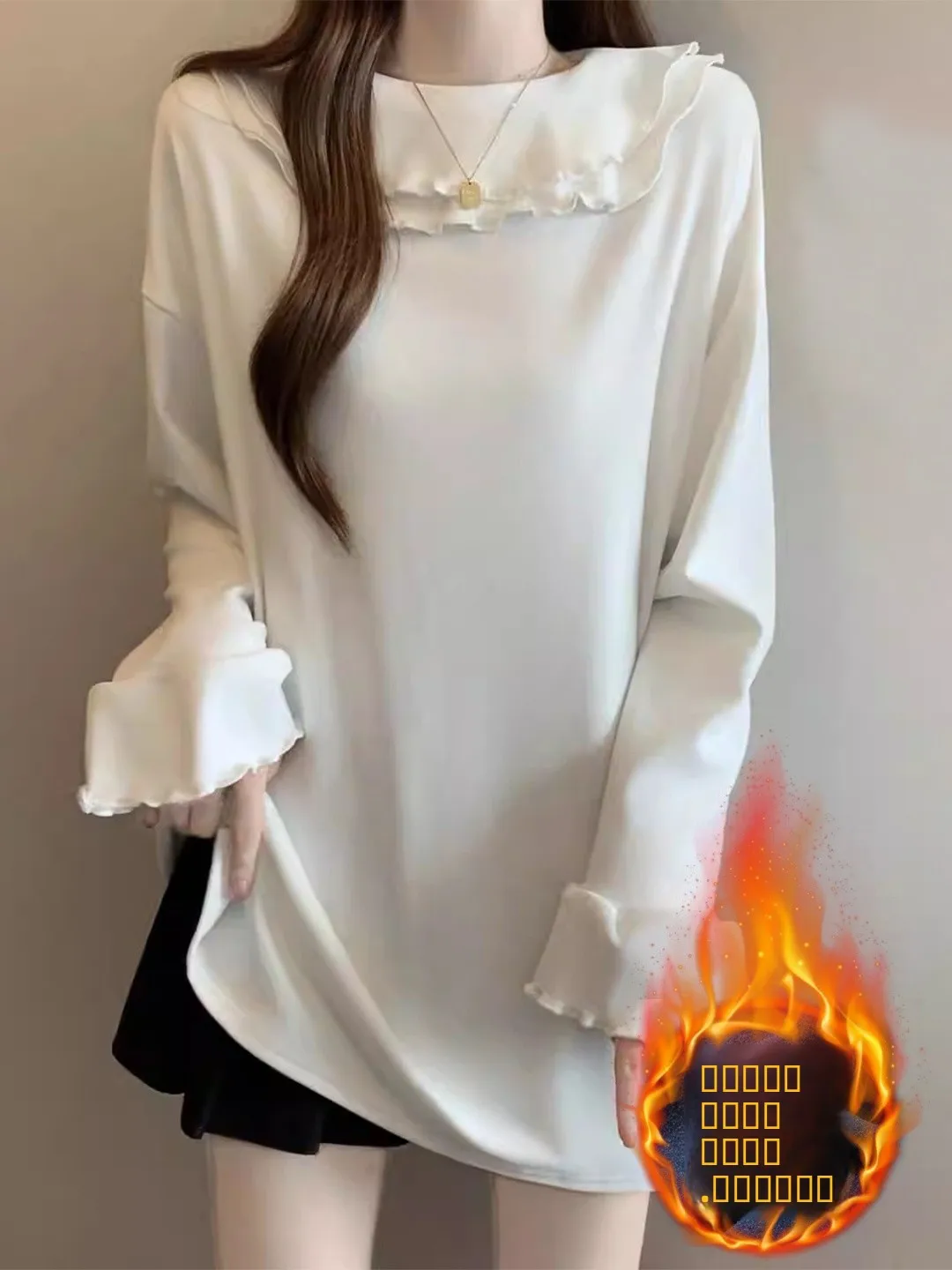 

Женская повседневная футболка-поло с длинным рукавом, увеличенный размер, осенне-зимняя, средней длины, базовая, для прогулок и повседневной носки