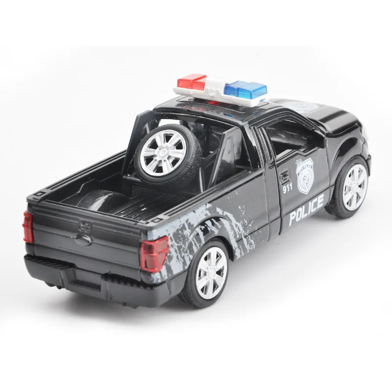 Alloy Diecast Pickup Trucks Kids Police Series Car Toys Model Pull Back Fire Rescue Vehicle Toy For Boys Children Gift B92