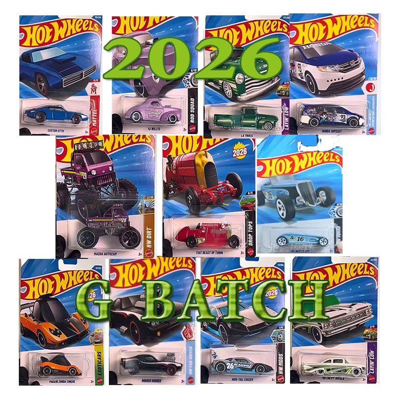 Modelo de Carro Diecast 1/64 2026G Hot Wheels Honda, Dodge Challenger, Ford Batmobile, BMW, Toyota Supra, Fiat, Brinquedos para Meninos, Presente de Automóvel