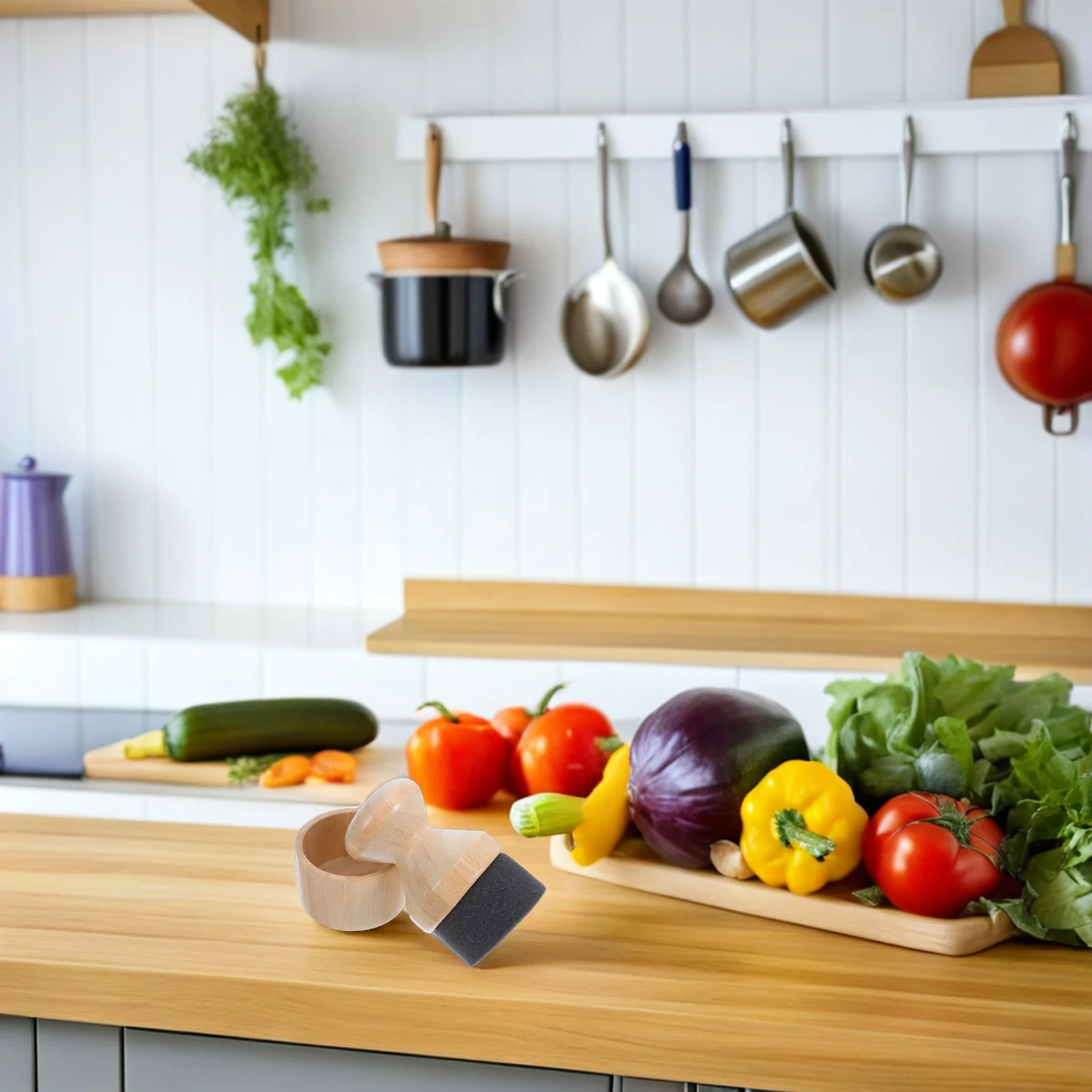 

1Set Oil Wax Applicator Bamboo Cutting Board Brush Mineral Oil Wax for Wooden Boards Utensils Multifunctional Durable Easy Clean