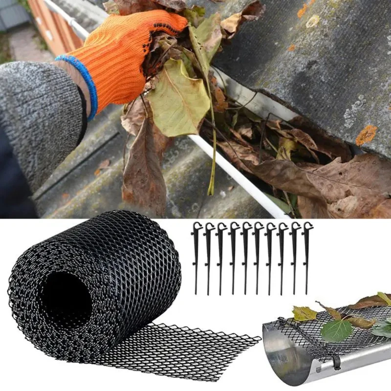 Guard Rain Anti-blocking Filter Gutter Guard Ladder Plastic Screen Mesh PVC Protective Net Leaf Guards