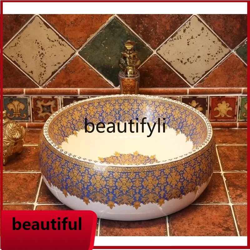 

f156 European art table basin round bathroom washbasin ceramic