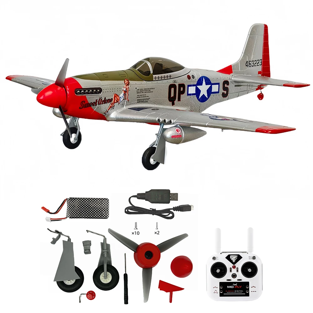 MO-FLY P-51D 1/16 مقياس 685 مللي متر جناحيها 2.4 جيجا هرتز 10CH المدمج في الدوران 3D/6G فرش EPP FPV RC طائرة شراعية BNF/RTF #2