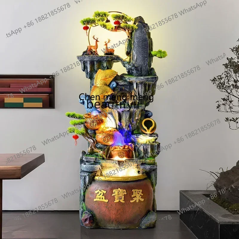 E153 K18 A26 Rockery flowing water attracts wealth Feng Shui wheel circulating water fountain floor ornament opening housewarmin