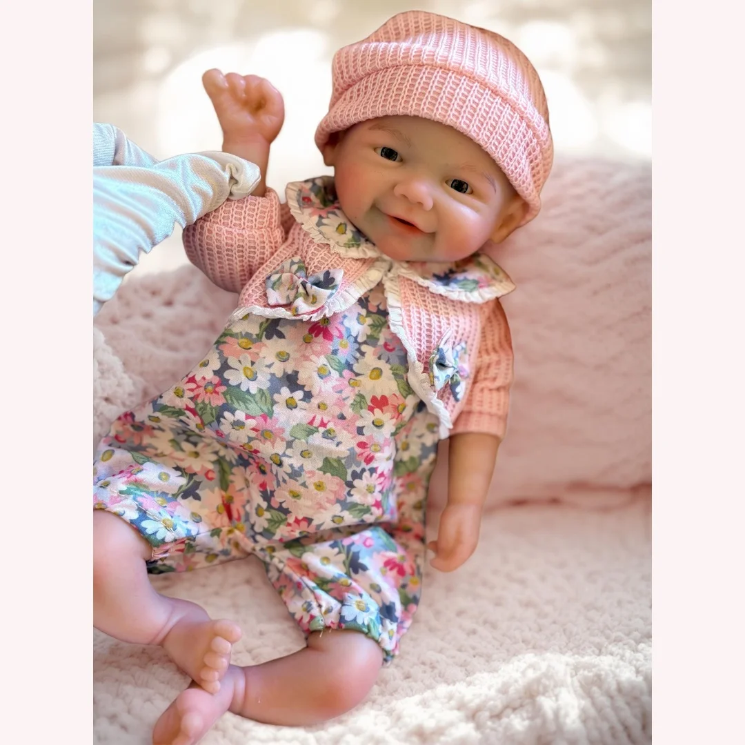 Vivienne 13Inch Open Mouth Full Body Solid Silicone Bebe Reborn Girl With 2 Sets Cloth Soft Touch Lifelike Real Newborn Doll