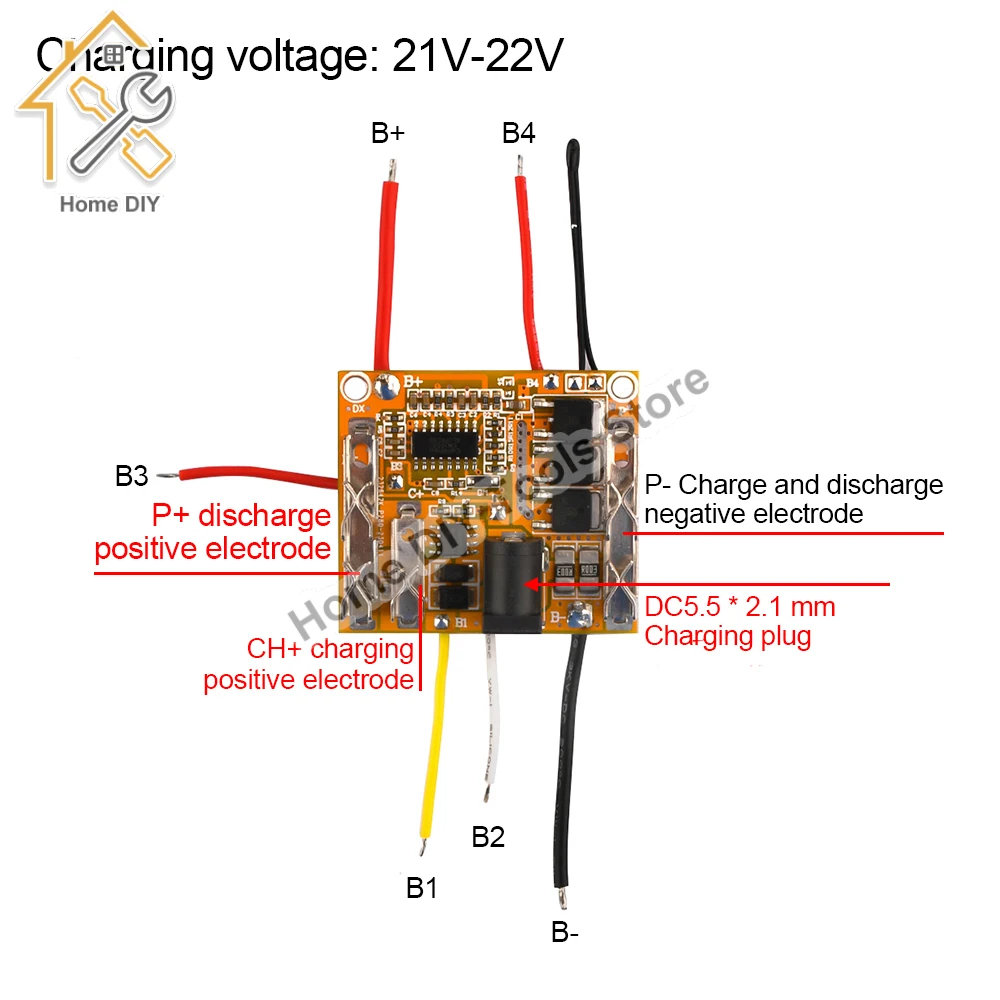 5S 18.5V 21V 18650 Li-ion Batterie Lithium Protection Circuit Chargement Module Lipo Cellule PCM PCB BMS pour perceuse électrique DC