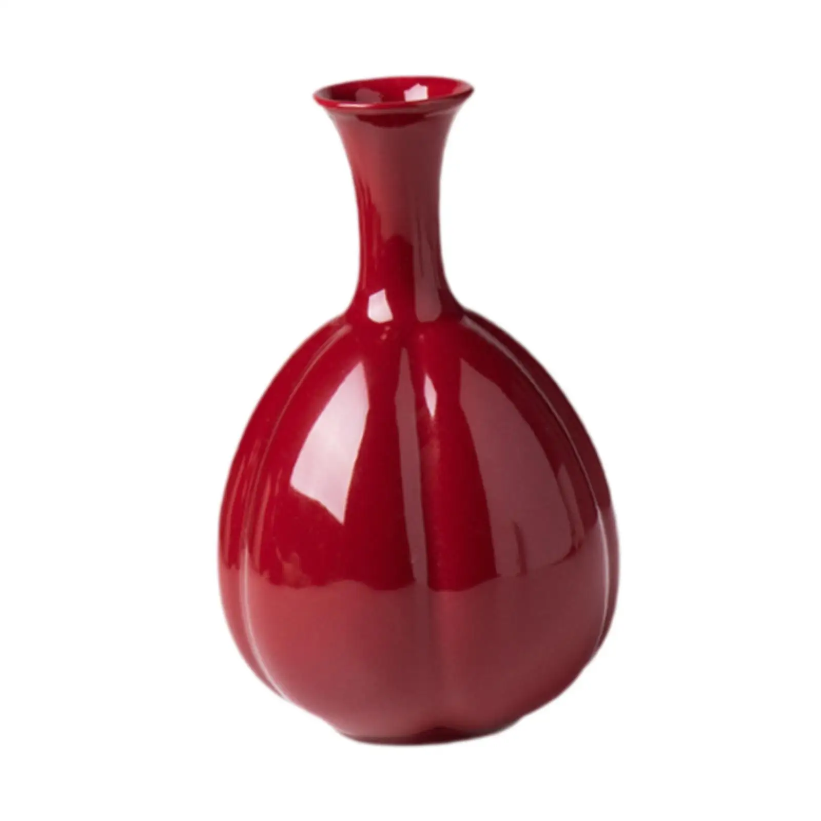 Creative Red Ceramic Vase Modern Decorative Vases for Home Office Dining Room Desktop Shelf Centerpieces